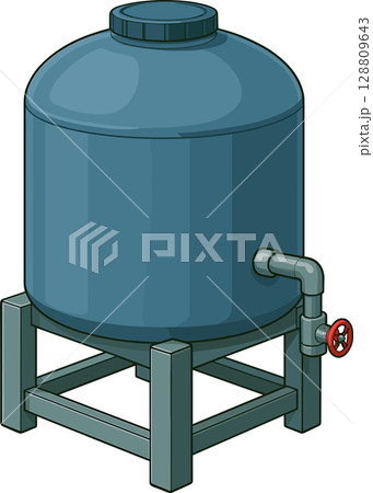 貯水タンクのイラスト 128809643
