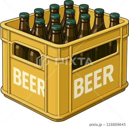 ビールケースのイラスト 128809645