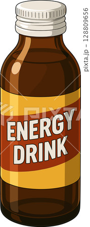 瓶のエナジードリンクのイラスト 128809656