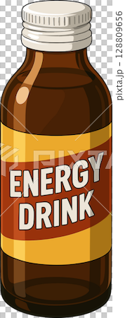 瓶のエナジードリンクのイラスト 128809656
