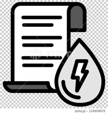 Illustration icon material: Rain document file 166 128809670