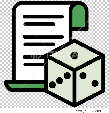 Illustration icon material: Dice document file 174 128809980