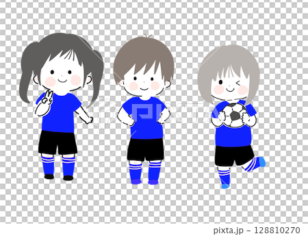 サッカークラブの子ども青男女 128810270