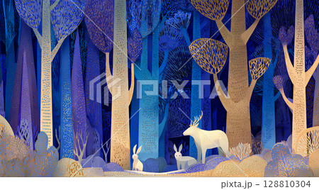 美しい森と動物たち 美しい森と動物たち 128810304