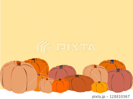 シンプルなハロウィンの装飾フレーム・オレンジ色背景 128810367