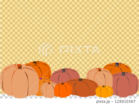 シンプルなハロウィンの装飾フレーム・オレンジ色背景 128810367