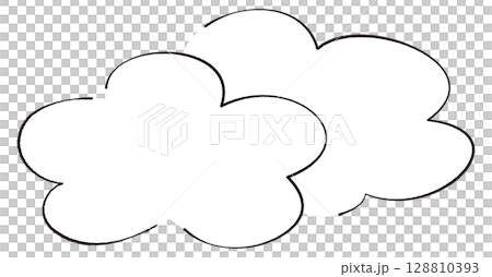 Hand-drawn cloud-shaped frame illustration 128810393
