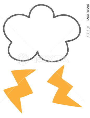 雷と雲のイラスト 雷と雲のイラスト 128810396