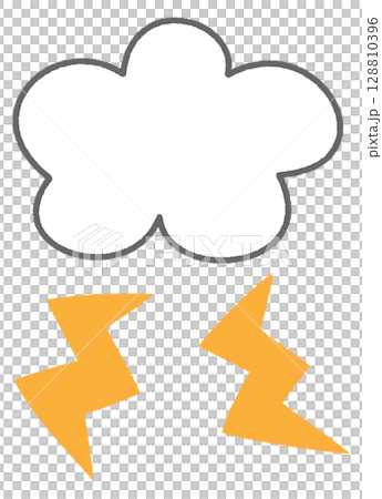 Illustration of lightning and clouds 128810396