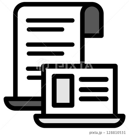 イラストアイコン素材：ノートパソコンファイル039 128810531