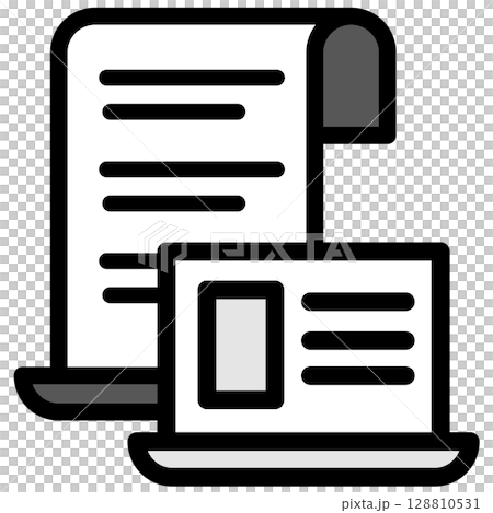 イラストアイコン素材：ノートパソコンファイル039 128810531