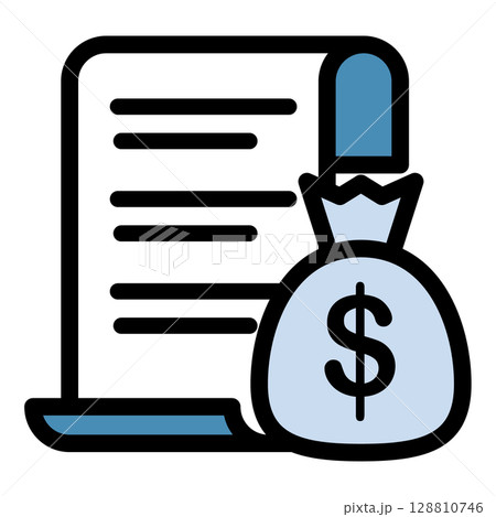 イラストアイコン素材セット:お金ドキュメントファイル068 イラストアイコン素材セット:お金ドキュメントファイル068 128810746