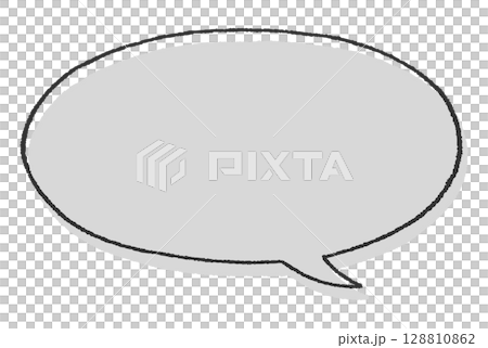 手繪橢圓形對話泡泡（錯位） 128810862