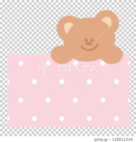 Cute illustration of teddy bear and polka dot pattern for animals, cartoon character, cute patches, kid doll, plush toy, brooch, pin, pet shop, vet, text bubble, blank space, icon, sticker, zoo Cute illustration of teddy bear and polka dot pattern for animals, cartoon character, cute patches, kid doll, plush toy, brooch, pin, pet shop, vet, text bubble, blank space, icon, sticker, zoo 128812334