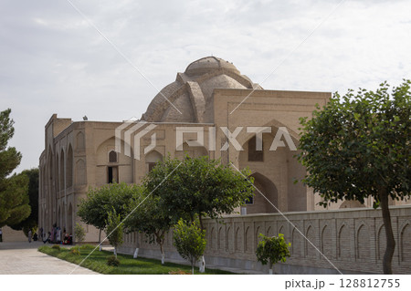 exterior of tomb of Baha' al-Din Naqshband, a founder of Sufi Sunni Islam. the building is called  Bahoutdin Architectural Complex or bakhautdin naqsband mausoleum. 128812755