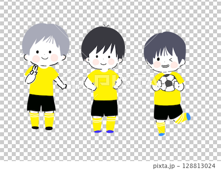 Soccer club children yellow boy 128813024