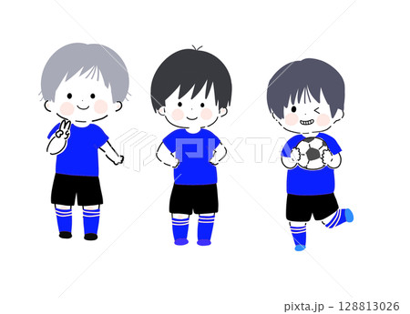 サッカークラブの子ども青男の子 128813026
