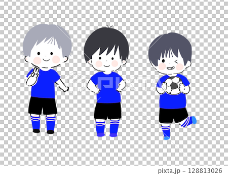 サッカークラブの子ども青男の子 128813026