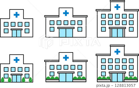 病院の建物イラストアイコン 128813057