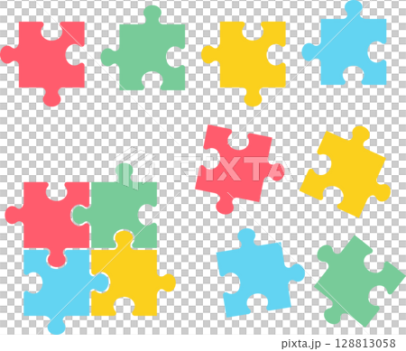 拼圖塊圖示說明 128813058