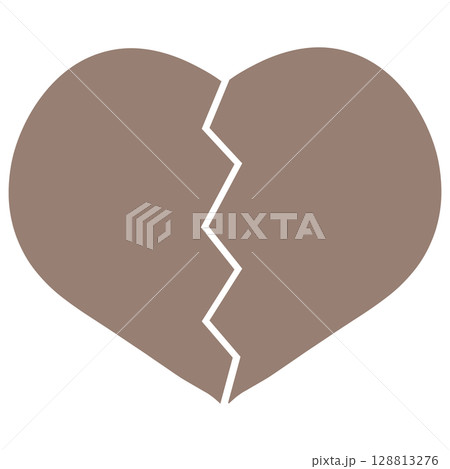 薄い茶色の割れたハート 128813276