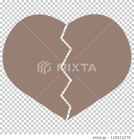 薄い茶色の割れたハート 128813276