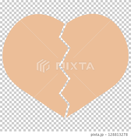 Light orange broken heart 128813278