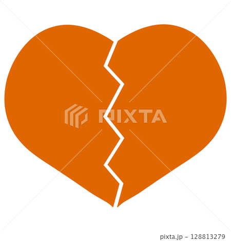 オレンジ色の割れたハート 128813279