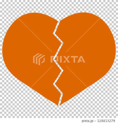Orange broken heart 128813279