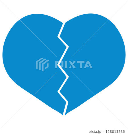水色の割れたハート 128813286