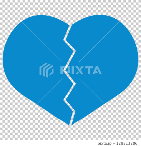 水色の割れたハート 128813286