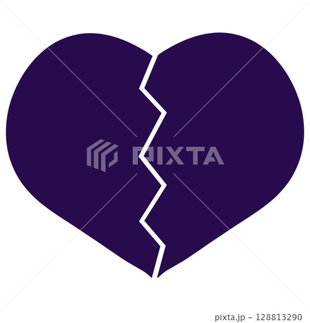 紫の割れたハート 128813290