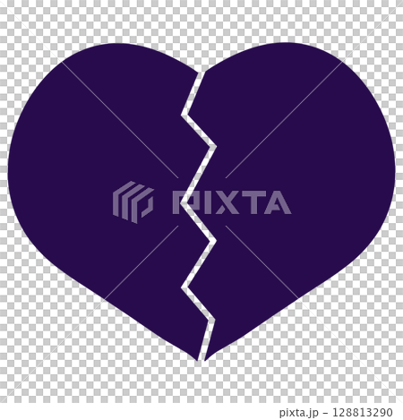 紫の割れたハート 128813290