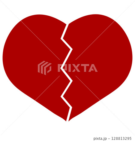 赤い割れたハート 128813295