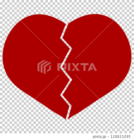 赤い割れたハート 128813295