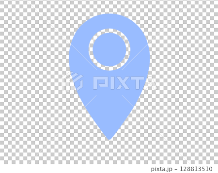 Map pin icon simple blue - Stock Illustration [128813510] - PIXTA
