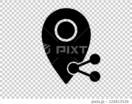 シンプル位置共有アイコン（黒） 128813526