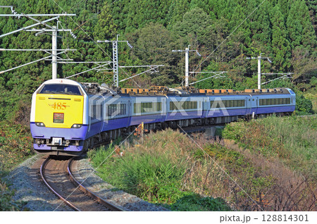 江差線 渡島当別-釜谷 JR東日本 485系(青森) 白鳥 津軽海峡線 江差線 渡島当別-釜谷 JR東日本 485系(青森) 白鳥 津軽海峡線 128814301