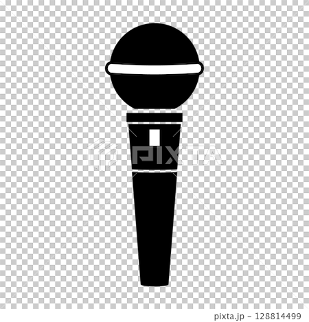 麥克風剪影插畫素材 128814499