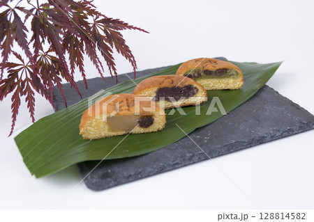 餡子 茶菓子 まんじゅう 和菓子 果物 128814582