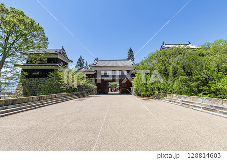 長野県上田市　快晴の上田城東虎口櫓門 128814603