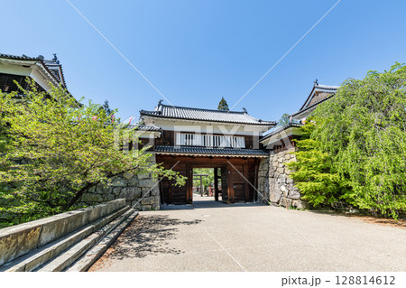 長野県上田市　快晴の上田城東虎口櫓門 128814612
