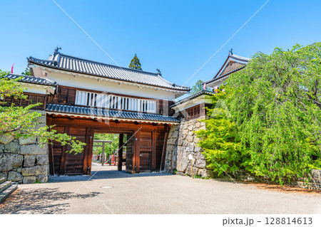 長野県上田市　快晴の上田城東虎口櫓門 128814613