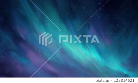 夜空を彩る幻想的なオーロラ_2 128814621
