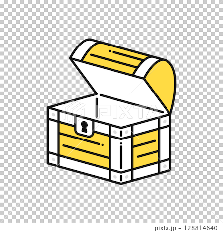 Simple vector icon illustration of an open treasure chest 128814640