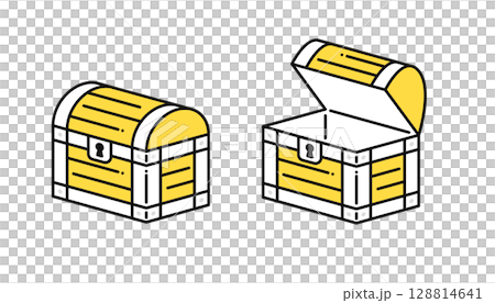 宝箱のシンプルなベクターアイコンイラストセット素材 128814641
