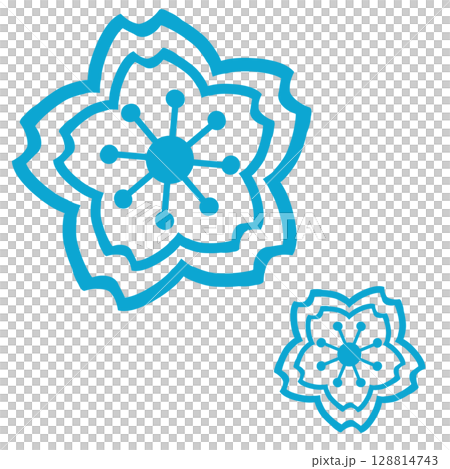 Light blue simple cherry blossom icon Light blue simple cherry blossom icon 128814743