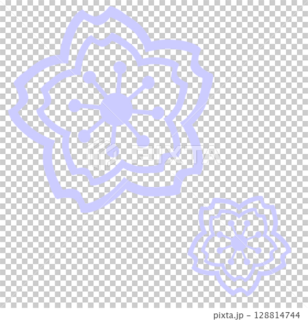 薄い青色のシンプルな桜のアイコン 128814744
