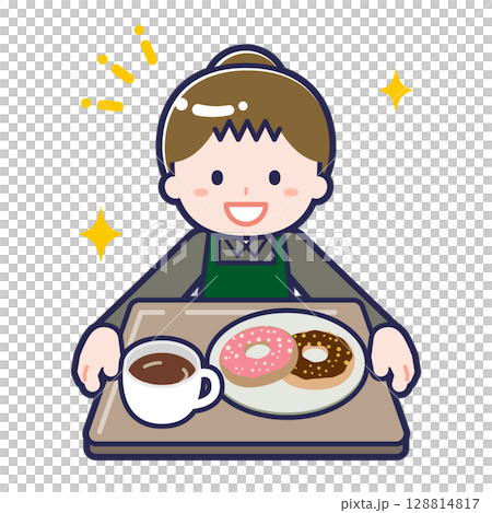 Woman offering food 128814817