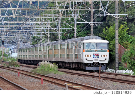 東海道本線 二宮-国府津 JR東日本 185系 A3編成(大宮) 踊り子 東海道本線 二宮-国府津 JR東日本 185系 A3編成(大宮) 踊り子 128814929